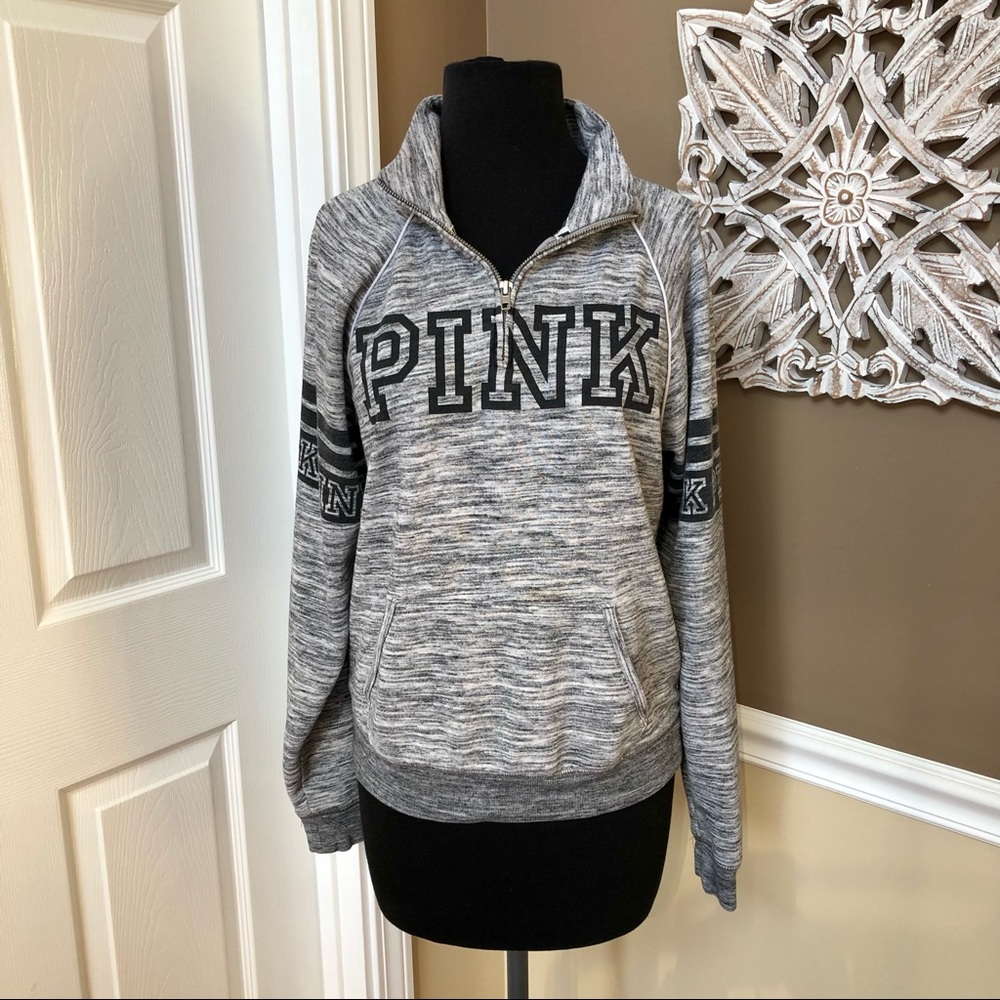 ⭐️ PINK Victoria's Secret 1/4 Zip Pullover Sweatshirt Size: EXTRA SMALL